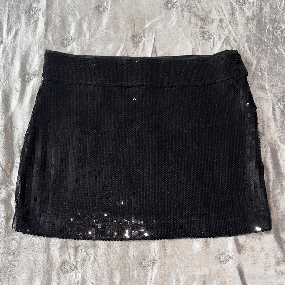 Black Sequin Mini Skirt